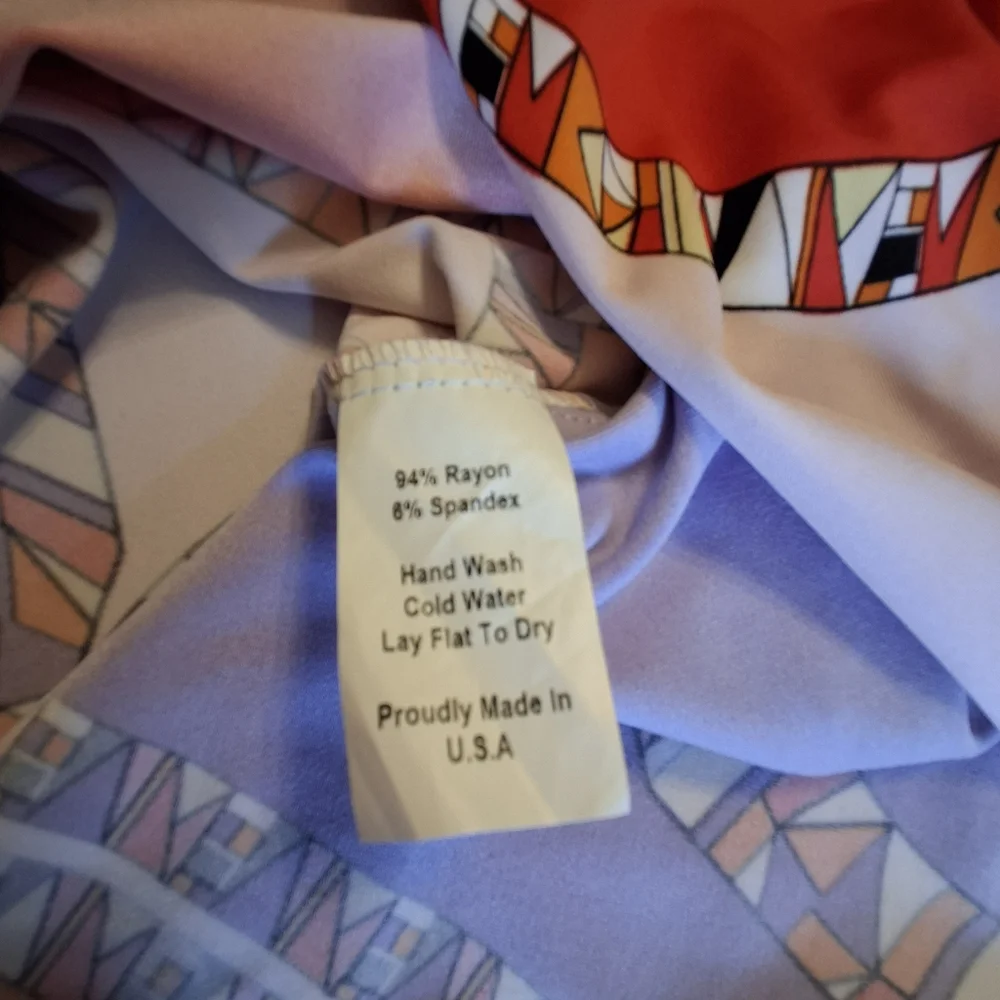 Julian Chang Designer Multicolor  Button-up Long Sleeve Blouse Women Size Medium - Picture 10 of 15